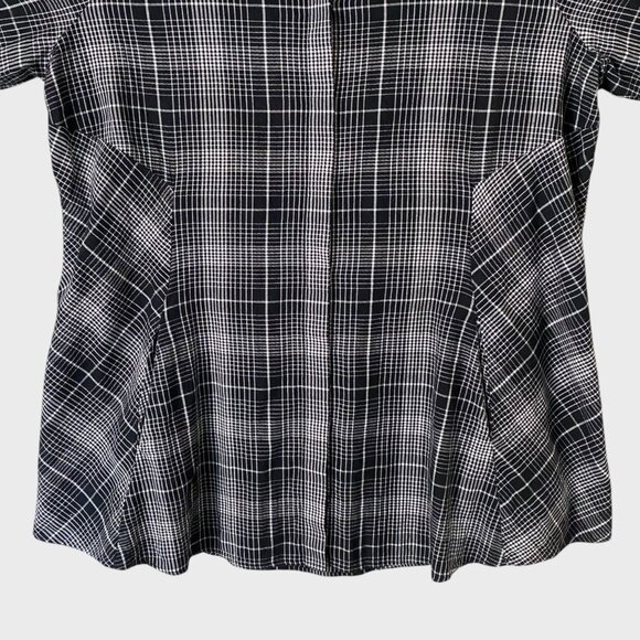 Foxcroft Cici Plaid Perfection Tunic Black Women's Size 14 Button-Up Long-Sleeve - Picture 6 of 12